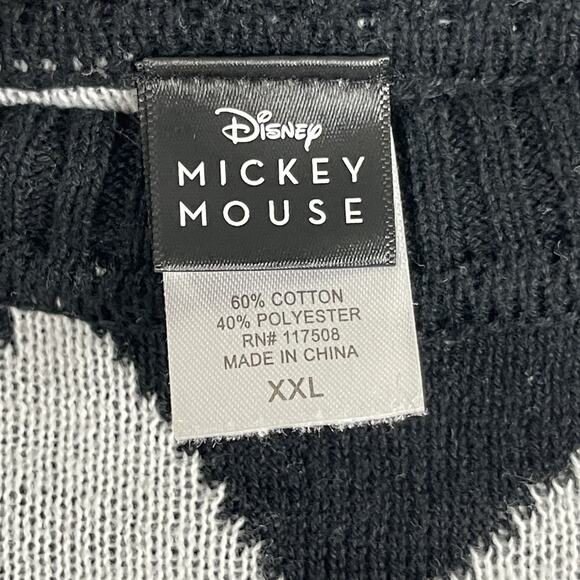 Disney Mickey Mouse Sweater Womens XXL Checkered Knit Graphics Pullover Retro - Picture 4 of 13